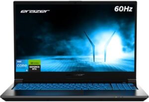 "Upgrade your gaming experience with the ERZER Crawler E30e Laptop, featuring Intel Core i5, 16GB RAM and 512 GB SSD. Enjoy NVIDIA GeForce RTX 2050 graphics and a 15.6" Full HD display."