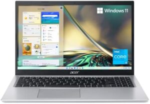 Here is the optimized SEO meta description:

"Upgrade your productivity with this Acer Aspire 5 laptop, featuring a 15.6" Full HD IPS display, 11th Gen Intel Core i3 processor and 128GB NVMe SSD, perfect for daily use."