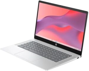 Discover the HP 14 inch Chromebook, featuring an Intel N200 processor, 4GB RAM, and 128GB SSD. Perfect for everyday use. Get ready to boost your productivity with this value-packed Glacier Silver device.