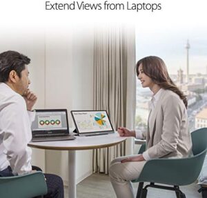 "Boost productivity with the ASUS ZenScreen MB14AC portable monitor. Enjoy 1080P Full HD and IPS technology for crystal-clear visuals. Perfect for laptop users, this external screen features USB Type-C connectivity, eye care design, and anti-glare surface."