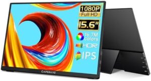 Here is the generated SEO meta description:

"Upgrade your workspace with this 15.6 inch FHD IPS portable monitor featuring speakers and one support, perfect for laptop or PC use. Includes protective case, USB C & HDMI ports."