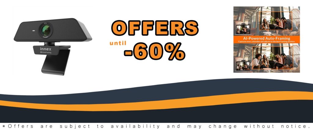Innex C470 4K Webcam with AI Auto-Framing and Zoom Compatibility