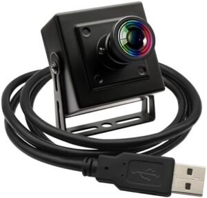 Here is the generated SEO meta description:

"Capture high-speed video and images with this 5MP global shutter camera, featuring a wide-angle lens and low distortion. Ideal for laptop use and perfect for laser engraving applications."