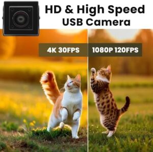 Capture high-quality 4K and 1080P footage with the SVPRO industrial camera, featuring 12MP resolution, 30fps/120fps frame rates, and USB connectivity.
