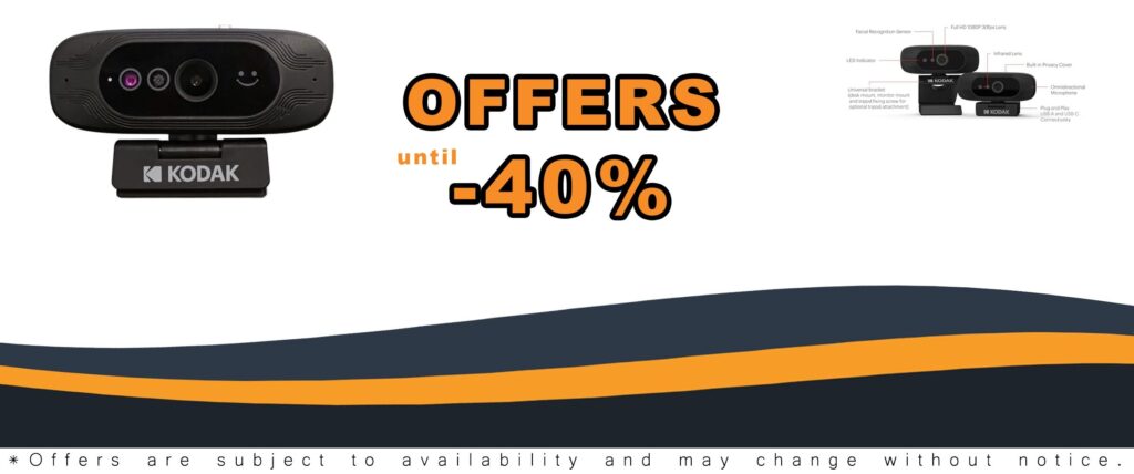 Kodak Access Webcam Plug and Play HD 1920x1080p CMOS USB-A/USB-C Connectivity