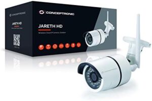 Here is the output:

"Enhance outdoor surveillance with Conceptronic JARETH HD Wireless Cloud IP Camera, offering wireless and wired connectivity, bullet or ceiling/wall mount options, for 24/7 security."