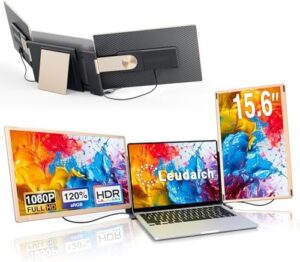 Here is the generated SEO meta description:

"Boost your laptop productivity with the Leudaich 15.6'' Screen Extender, featuring 1080P DIY portability, 360° rotation and triple monitor compatibility for Mac, Windows, Android and Dex devices - perfect for those on a budget!"