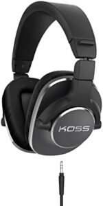 Experience professional-grade sound with the Koss Pro4S Full Size Studio Over-Ear Hi-Fi Headphones, featuring 3.5mm Jack connectivity for iMac, laptop, DJ, and MP3 Players - Black. Boost your music sessions with detailed sound and comfort.