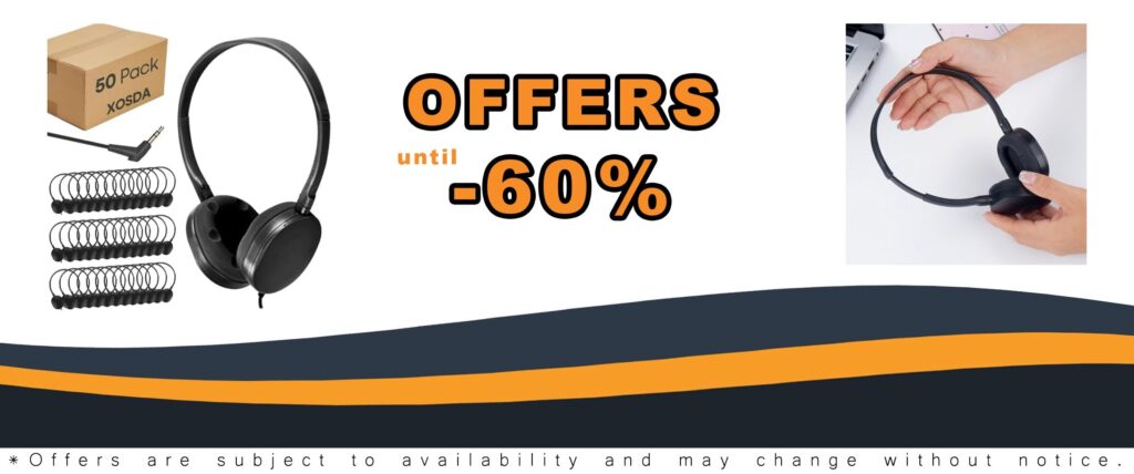 XOSDA 50 Pack Bulk Classroom Headphones for Kids Students School Wholesale Wired On-Ear Headphones