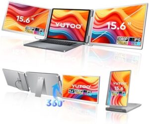 Here is the optimized SEO meta description:

"Boost your productivity with Yutoo's triple laptop screen extender, featuring dual portable monitors and 15-inch screens. Perfect for multitasking professionals, ideal for work or travel."