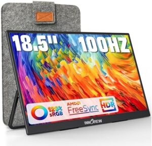 "Boost your gaming and productivity with the InnoView 18.5 inch Portable Monitor, featuring 1080P FHD IPS display, 100Hz refresh rate, and HDR support. Perfect for laptops, PCs, Xbox, PS4/5, and Switch."