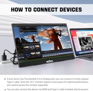 "Boost your gaming and productivity with the InnoView 18.5 inch Portable Monitor, featuring 1080P FHD IPS display, 100Hz refresh rate, and HDR support. Perfect for laptops, PCs, Xbox, PS4/5, and Switch."