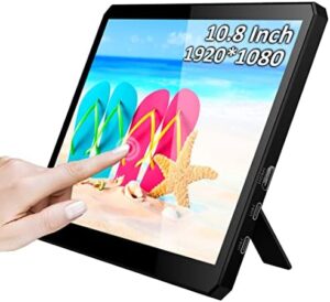 Discover the Magedok 10.8" Portable Monitor with FHD IPS display and versatile connectivity options - HDMI/Type-C/USB-C. Perfect for Raspberry PI, MINI PC, Laptop, PC, or Mac.