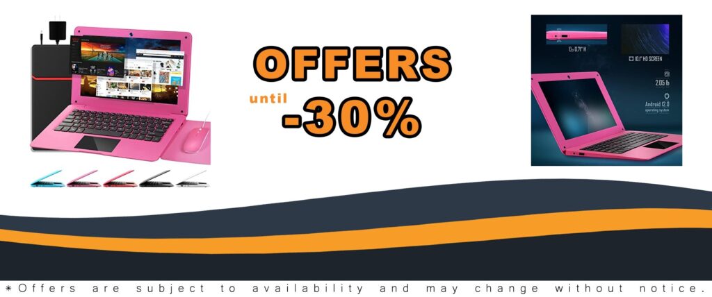 G-Anica Android Laptop for Kids and Adults Pink
