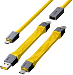 Get fast charging and data transfer with the AOHI 240W USB4 Cable Set, supporting PD3.1 Type-C and 8K HD displays for iPhone 15, MacBook Pro, laptops, hubs, and docking stations.