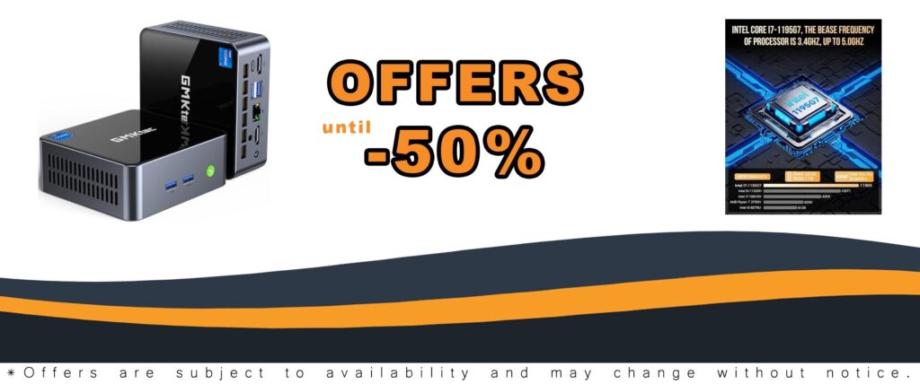 “GMKtec Intel Core i7 Mini PC with Turbo 5.0 GHz, 32GB DDR4 and 1TB SSD Desktop Computer”