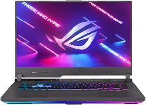 "Experience immersive gaming with the ASUS ROG Strix G15 laptop, featuring a 144Hz FHD display, GeForce RTX 3050 graphics, and AMD Ryzen 7 processor. With 16GB RAM and 512GB SSD, play demanding games smoothly."