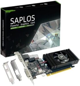 Upgrade your gaming experience with the SAPLOS Geforce GTX 750 Ti 4GB Graphics Card, featuring GDDR5 memory and low profile design for easy installation. Perfect for PC enthusiasts on a budget.