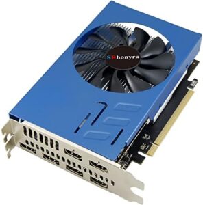 "Upgrade your presentation and trading experience with SRhonyra R7 350 graphics card featuring 4GB GDDR5 memory, 6 HDMI ports, and PCI-E connectivity for seamless video wall and stock trading applications."