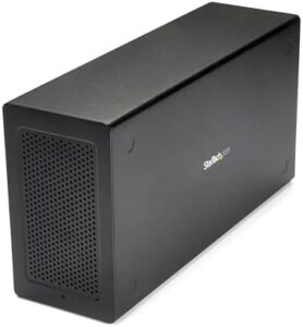 Upgrade your workflow with StarTech's Thunderbolt 3 PCIe Expansion Chassis, featuring a DisplayPort and external PCIe slot for Thunderbolt 3 devices. Perfect for expanding your laptop's capabilities.