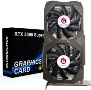 Upgrade your graphics game with the GPVHOSO RTX 2060 Super card, featuring 8GB GDDR6 memory and dual fans for reliable performance. Perfect for office creative work or PC gaming, supports up to 8K resolution.