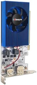 "Upgrade your gaming setup with the SRhonyra GT 1030 Graphics Card, featuring 4GB GDDR4 memory and low profile design for easy installation. Compatible with DirectX 12 and OpenGL 4.5, perfect for gamers and creatives."