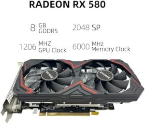 Boost your gaming experience with the QTHREE Radeon RX 580 Graphics Card, featuring 8GB GDDR5 memory, 256-bit bus and dual fan cooling. Perfect for PC gaming, office use and more.