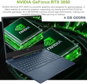 "Unlock intense gaming experiences with the HP Victus 15.6 laptop, featuring a powerful Intel Core i5 processor, NVIDIA GeForce RTX 3050 graphics and up to 1TB SSD storage."