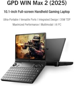 Here is the optimized meta description:

"Unleash gaming bliss with the GPD Win Max 2, a powerful handheld game console featuring AMD Ryzen AI, 64GB RAM, and 2TB storage. Play games on its 10.1' touchscreen display."