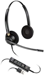 Enhance your conferencing experience with the Plantronics EncorePro HW525 USB Binaural On-Ear Headset, offering crystal-clear audio and comfortable fit. Perfect for remote meetings and online calls, ideal for professionals on-the-go.
