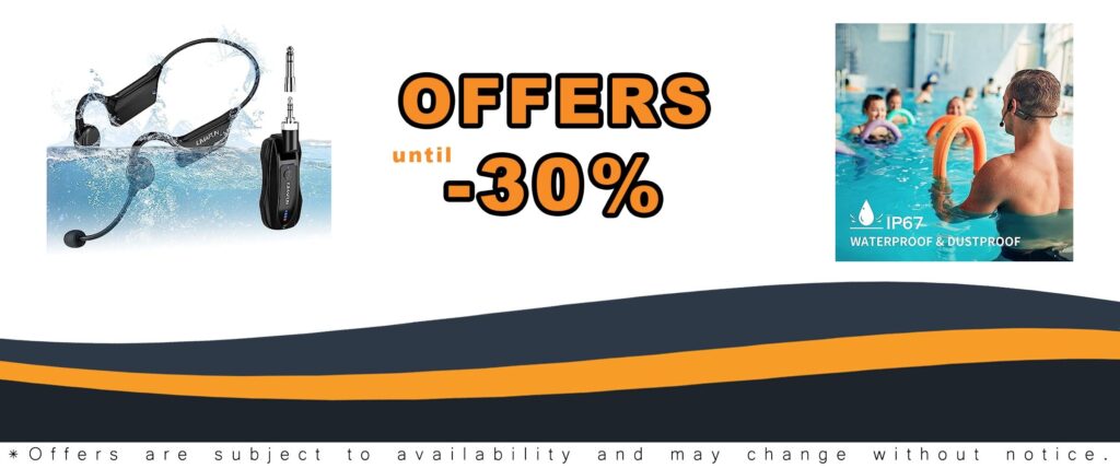 KIMAFUN Wireless Fitness Headset Microphone Sweatproof Waterproof