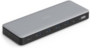 "Maximize your workspace with the Digitus USB-C Docking Station, featuring 13 ports for seamless connectivity: HDMI, Displayport, USB-A/3.2 Gen1/Gen2, and more."