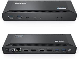 Upgrade your workspace with the WAVLINK Universal USB C Laptop Docking Station, featuring dual monitors at 5K/4K@60Hz and charging for Thunderbolt 4/3 devices. Perfect for Windows, Mac, Chrome, Ubuntu users.