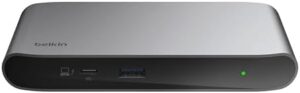 Here is the output:

"Upgrade your workspace with Belkin's 5-in-1 Thunderbolt 4 Docking Station, featuring 40Gbps data transfer and 96W PD support. Enjoy dual 4K/60Hz or single 8K/30Hz displays, backed by a reliable 150W power supply unit."