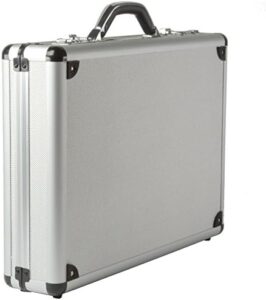 Here is the optimized SEO meta description:

"Protect your valuable laptop with Alpine Swiss's durable aluminum attache case, featuring a padded interior and combo lock for added security. Perfect for commuters and travelers."