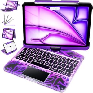 Discover the ultimate keyboard case for your iPad Pro 12.9-inch with a rotating trackpad and 7-color backlit keys, perfect for creative work and gaming.
