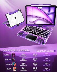 Discover the ultimate keyboard case for your iPad Pro 12.9-inch with a rotating trackpad and 7-color backlit keys, perfect for creative work and gaming.