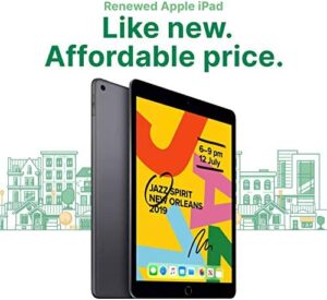 Experience the power of Apple's 10.2" iPad, now with 7th gen Wi-Fi and 128GB storage, in a sleek Space Grey finish. Renovated to perfection!