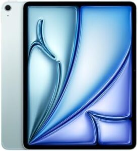 Here is the generated SEO meta description:

"Upgrade your mobile experience with Apple's iPad Air 13-inch featuring a Liquid Retina Display, dual cameras, and long-lasting battery life. Plus, enjoy seamless connectivity with Wi-Fi 6E and 5G eSIM - now in sleek Blue."