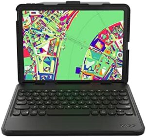 Protect your iPad Air with the ZAGG Rugged Book case and magnetic-hinged keyboard. Durable design, Bluetooth pairing, backlit keys, perfect for on-the-go productivity.