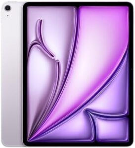 Here is the generated SEO meta description:

"Upgrade your tablet experience with the Apple iPad Air 13-inch featuring a Liquid Retina Display, 1TB storage and dual cameras. Plus, enjoy all-day battery life and fast Wi-Fi/5G connectivity - perfect for purple enthusiasts!"