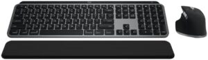 Experience precise control with the Logitech MX Keys S Combo. This wireless keyboard and mouse set features a backlit keyboard, fast scroll mouse, and palm rest for comfort. Perfect for MacBook Pro, Air, iMac, and iPad users.