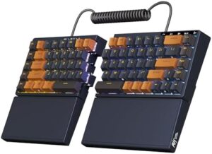"Upgrade your gaming experience with the RK Royal Kludge RKS70 wireless gaming keyboard. Features ergonomic design, 75% RGB hot swappable mechanical keys and fixed wrist rest for comfortable gaming sessions. Perfect for Windows or Mac."