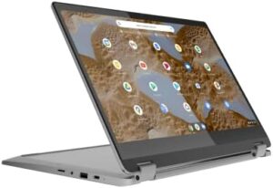 "Experience seamless productivity on-the-go with the Lenovo Chromebook Flex 3's 15.6-inch FHD display and 10-point multi-touch. Perfect for work or play, this device features an Intel Celeron N4500 processor, 128GB SSD, and 8GB RAM."