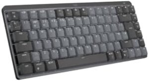 Discover the Logitech MX Mechanical Mini Wireless Keyboard with tactile quiet switches and backlit keys. Perfect for typing on macOS, Windows, Linux, iOS, or Android devices, this compact keyboard features a metal body and QWERTY UK English layout.