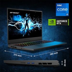 Experience ultimate gaming with the ERAZER Major X20 Laptop, featuring Intel Core i7, 16GB RAM, and 1TB SSD. Enjoy stunning visuals on a 16" QHD+ display, paired with NVIDIA GeForce RTX 4070 and RGB mechanical backlit keyboard for seamless gameplay.