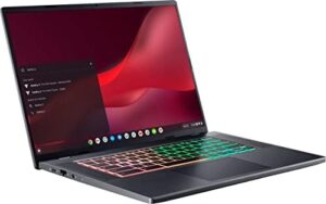 "Upgrade your laptop experience with the Acer Chromebook 516 GE, featuring a powerful Intel i5 processor, stunning WQXGA display, and vibrant RGB keyboard. Perfect for work or play."