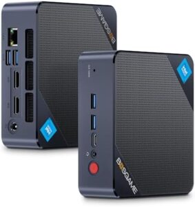 Upgrade your home office with the BOSGAME N100 Mini PC, featuring Intel 12th Gen CPU, 16GB RAM, and 512GB SSD. Perfect for 4K triple display setup and seamless connectivity.