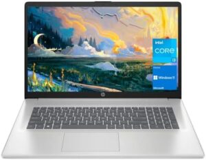 Upgrade your mobile work experience with the HP 17 Laptop, featuring a 17.3" HD+ display, 11th Gen Intel Core i3 processor, 8GB RAM, and 256GB SSD. Enjoy Wi-Fi connectivity, HDMI output, and Windows 11 Home in a sleek silver design.