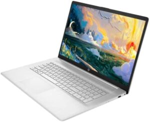 Upgrade your mobile work experience with the HP 17 Laptop, featuring a 17.3" HD+ display, 11th Gen Intel Core i3 processor, 8GB RAM, and 256GB SSD. Enjoy Wi-Fi connectivity, HDMI output, and Windows 11 Home in a sleek silver design.